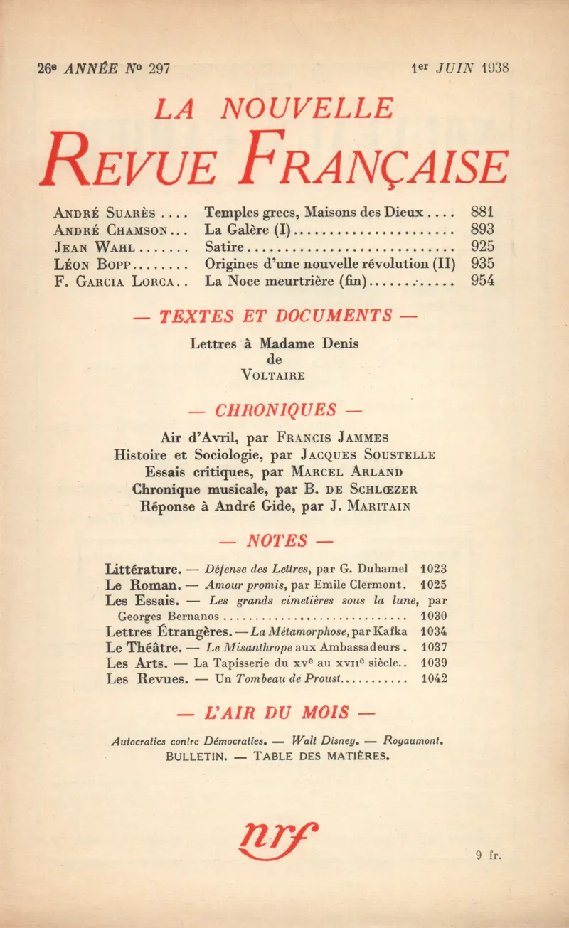 La Nouvelle Revue Française - Collectif
