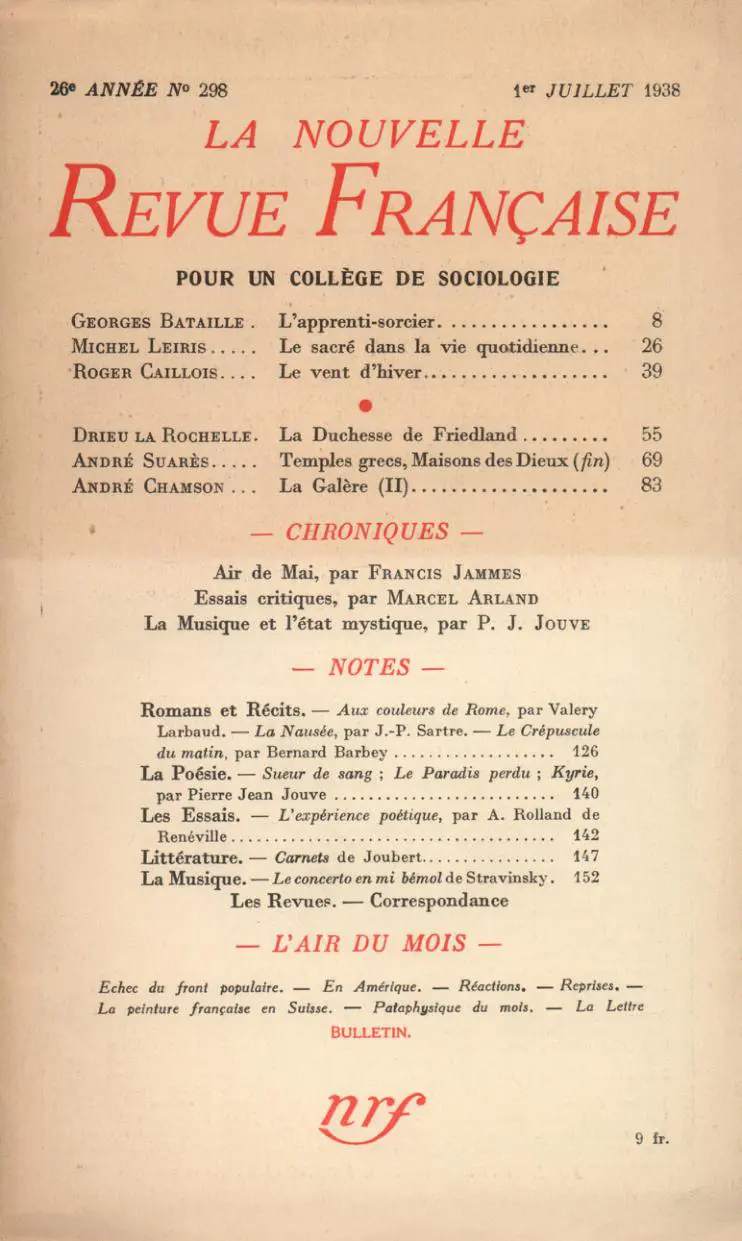 La Nouvelle Revue Française - Collectif