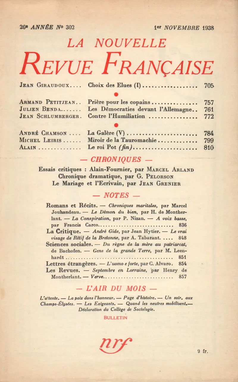La Nouvelle Revue Française - Collectif