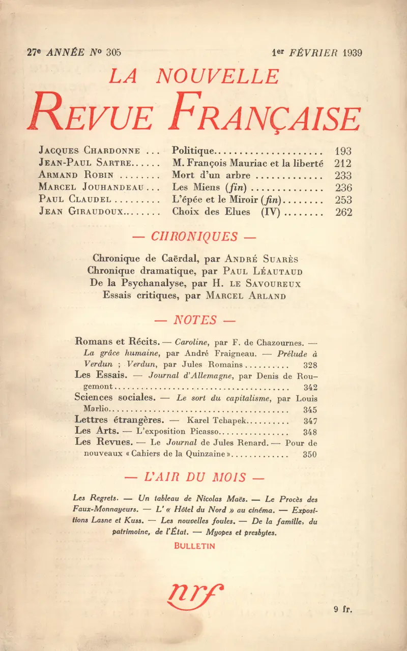 La Nouvelle Revue Française - Collectif