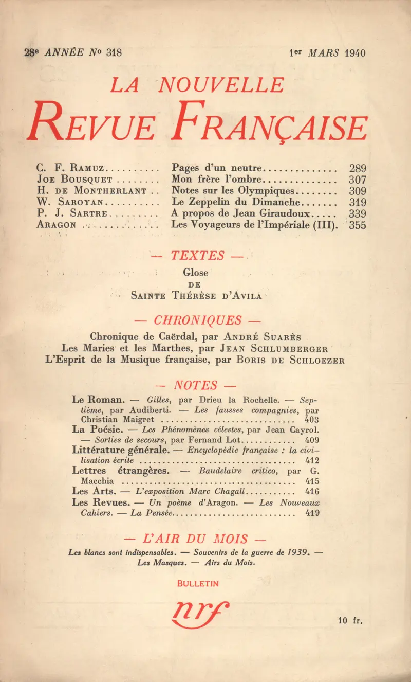 La Nouvelle Revue Française - Collectif