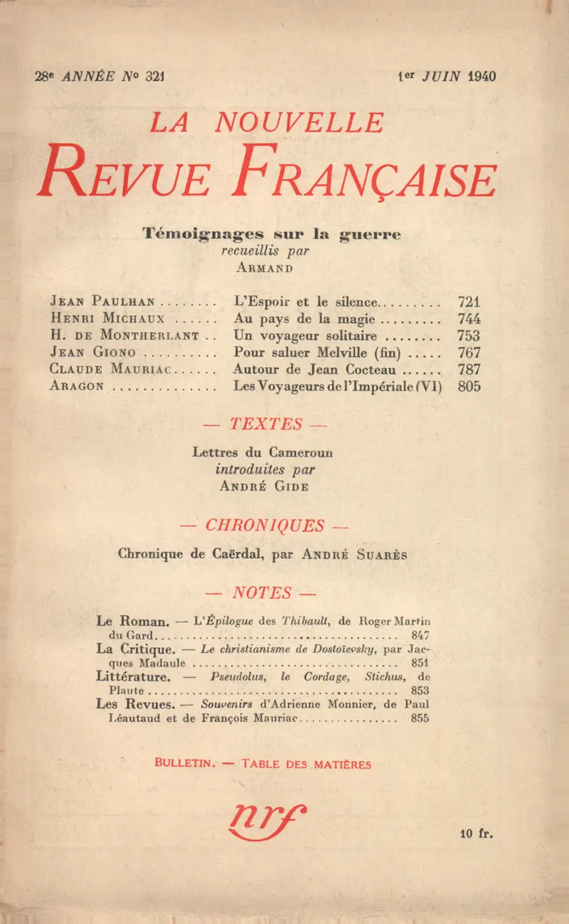 La Nouvelle Revue Française - Collectif