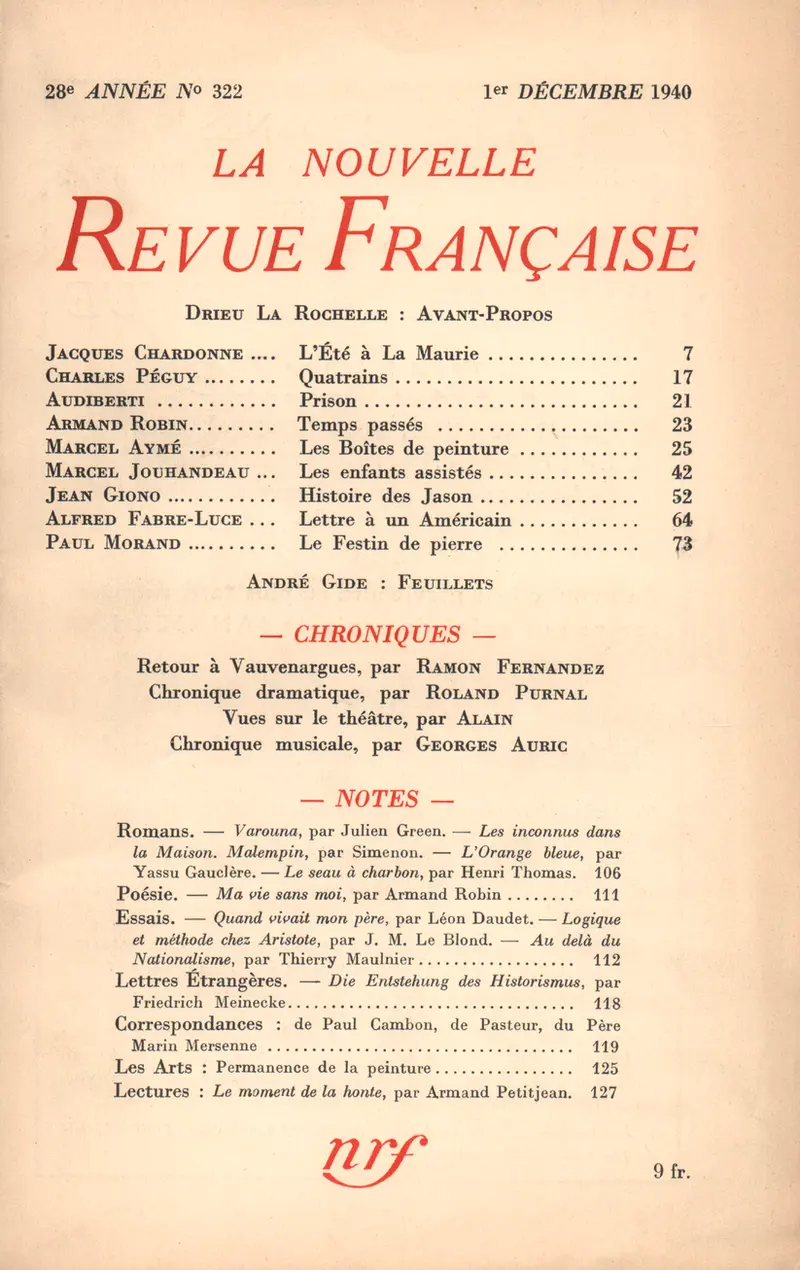 La Nouvelle Revue Française - Collectif