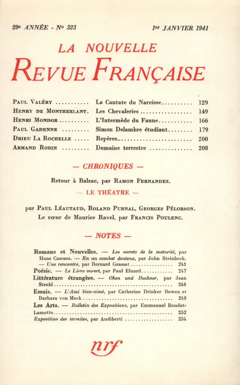 La Nouvelle Revue Française - Collectif