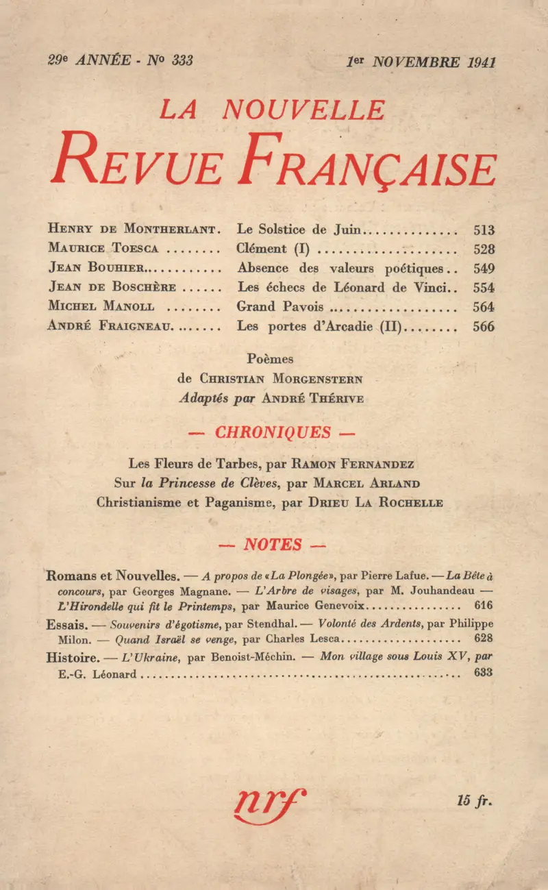La Nouvelle Revue Française - Collectif