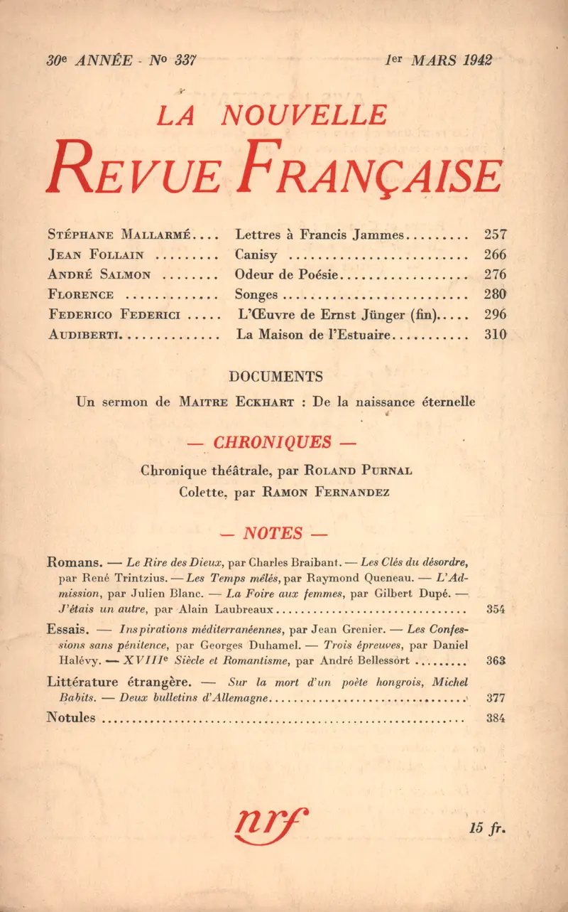 La Nouvelle Revue Française - Collectif
