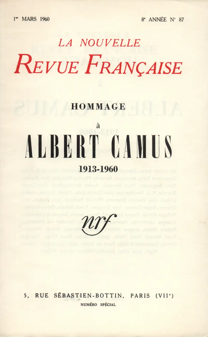 Hommage à Albert Camus - Collectif