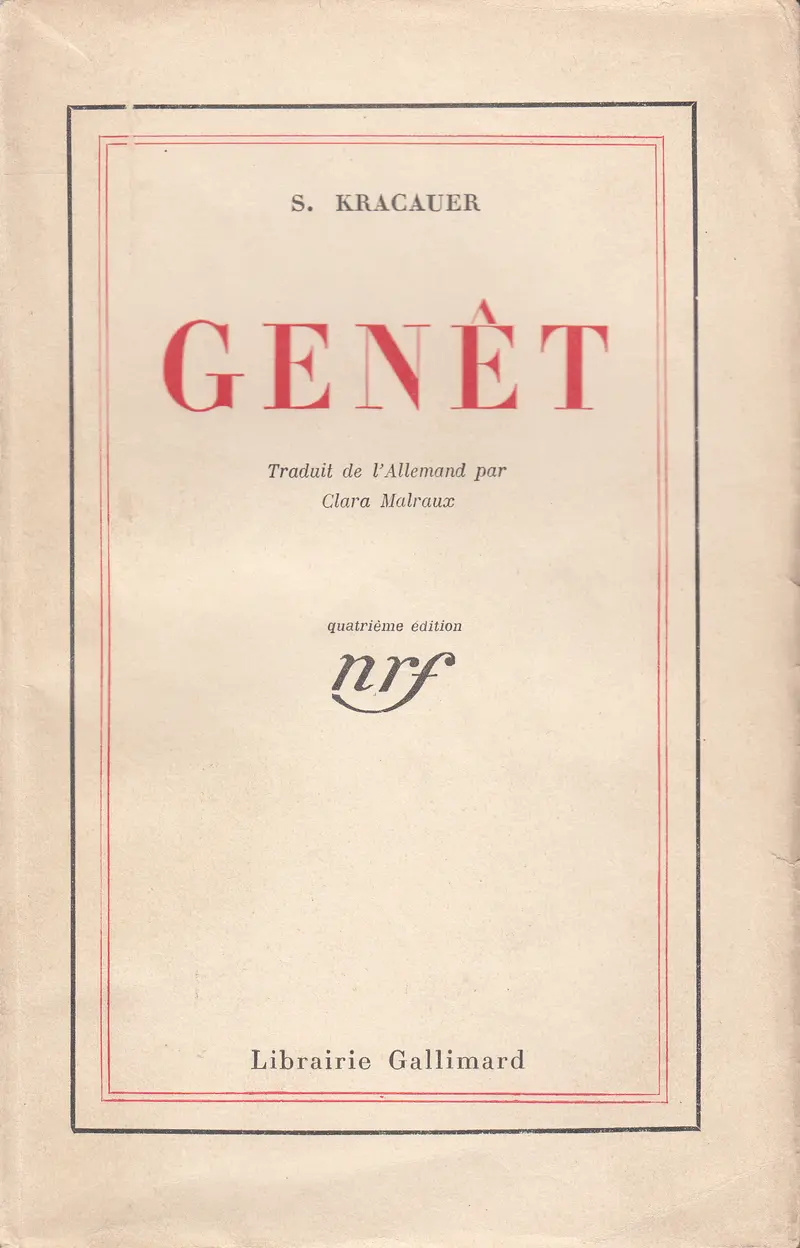 Genêt - Siegfried Kracauer
