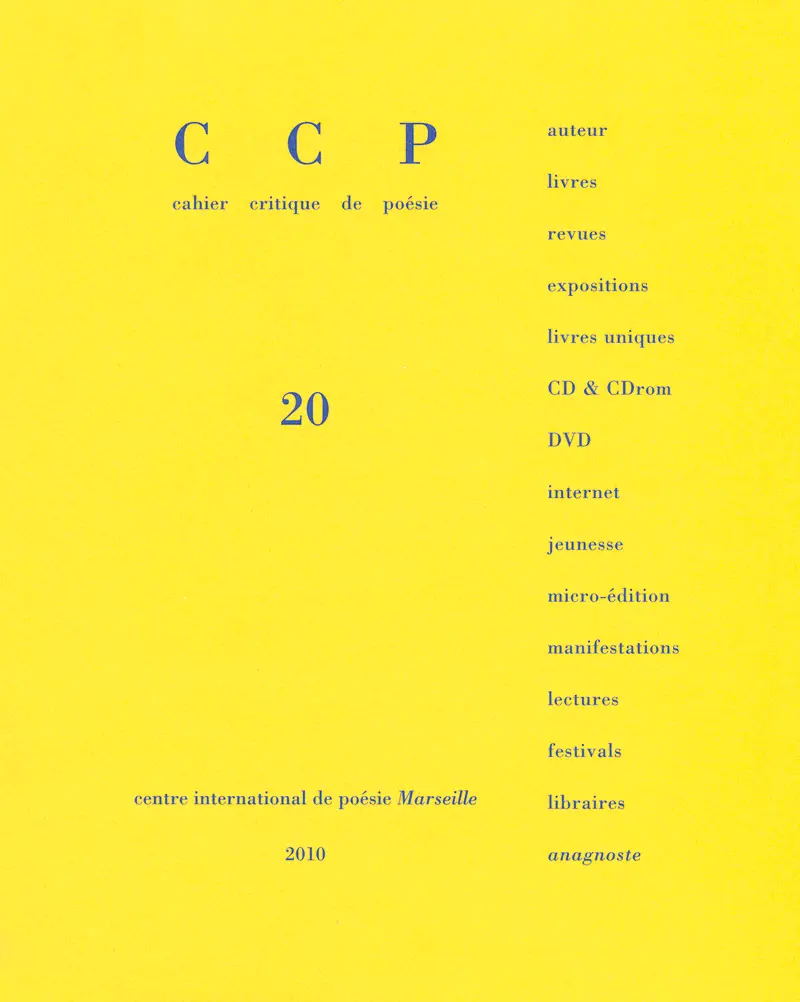 Cahier critique de poésie - Collectif