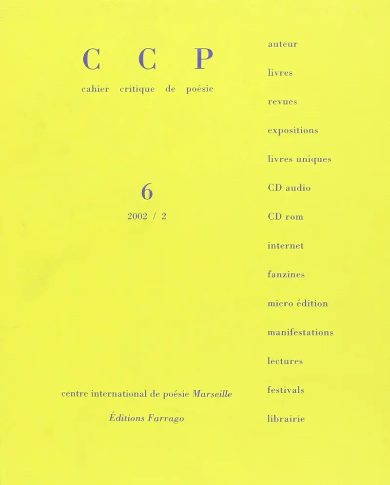 Cahier Critique de Poésie - Collectif