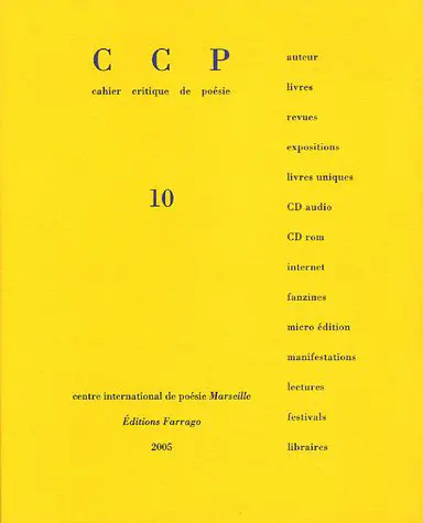Cahier Critique de Poésie - Collectif
