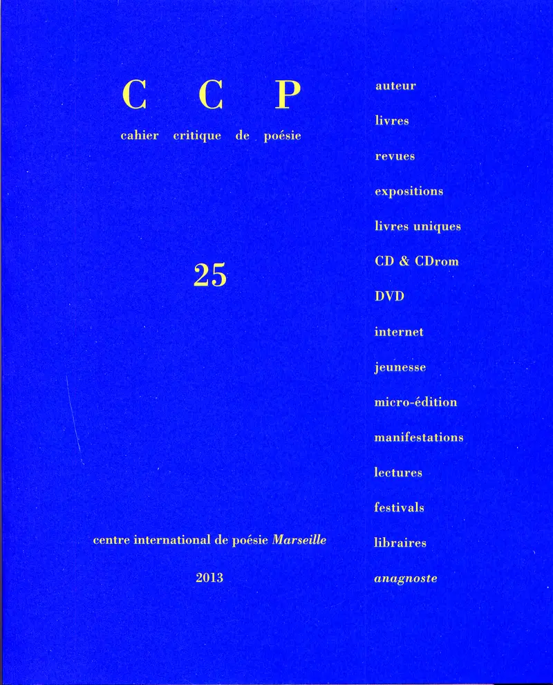 Cahier critique de poésie - Collectif