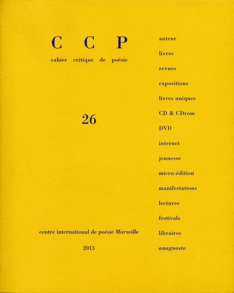 Cahier critique de poésie - Collectif