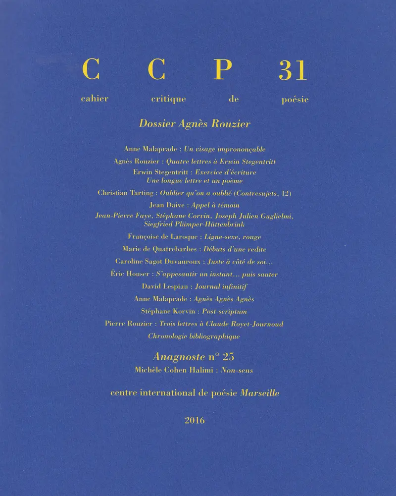 Cahier critique de poésie - Collectif