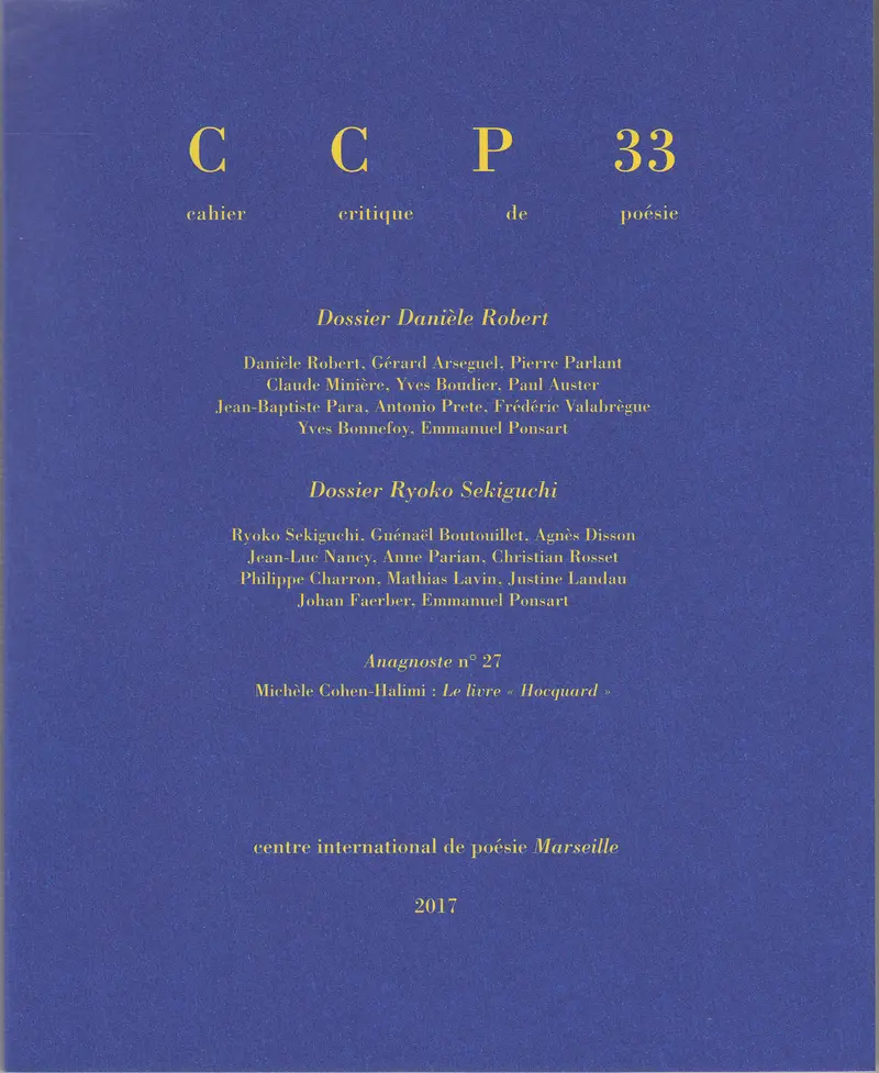 Cahier critique de poésie - Collectif