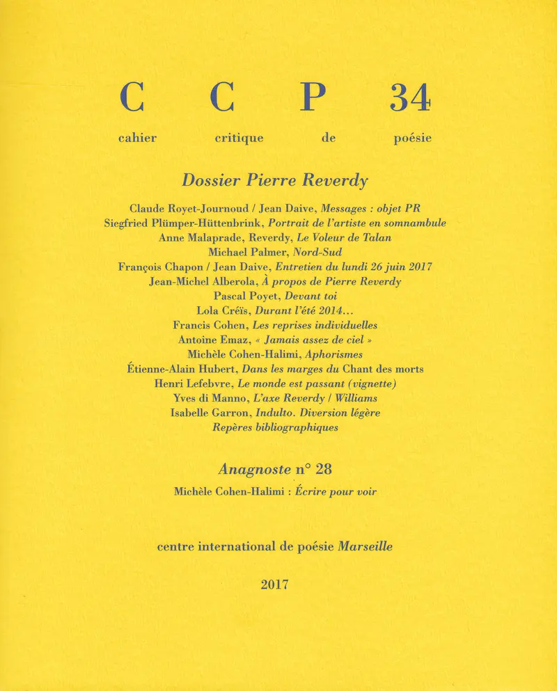 Cahier critique de poésie - Collectif