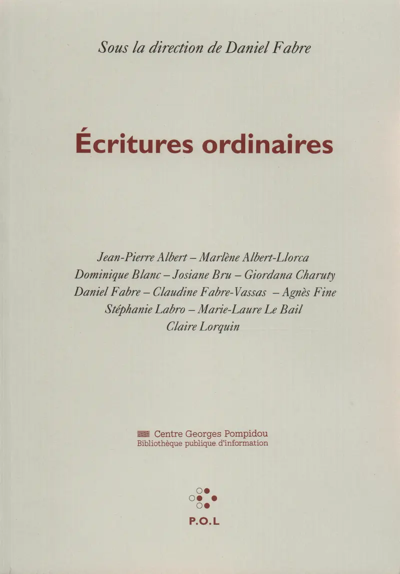 Écritures ordinaires - Daniel Fabre