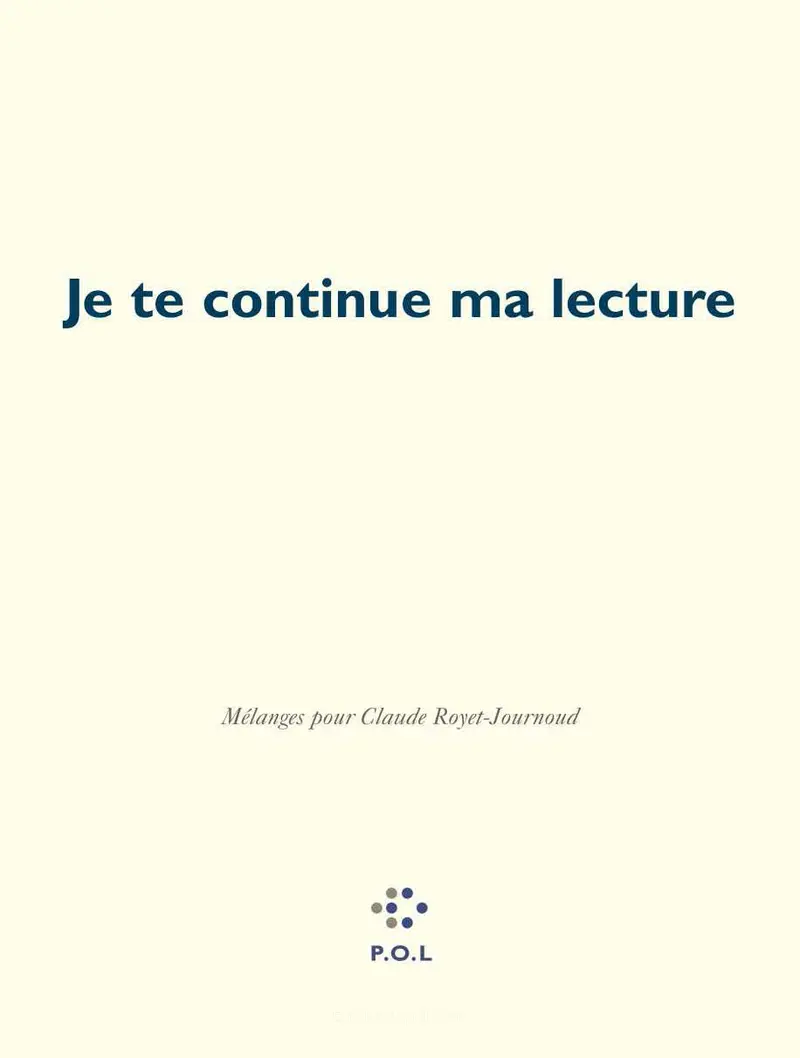 Je te continue ma lecture - Collectif