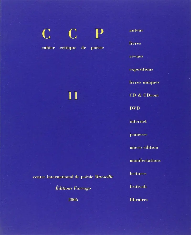 Cahier Critique de Poésie - Collectif