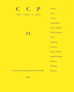 Cahier Critique de Poésie - Collectif
