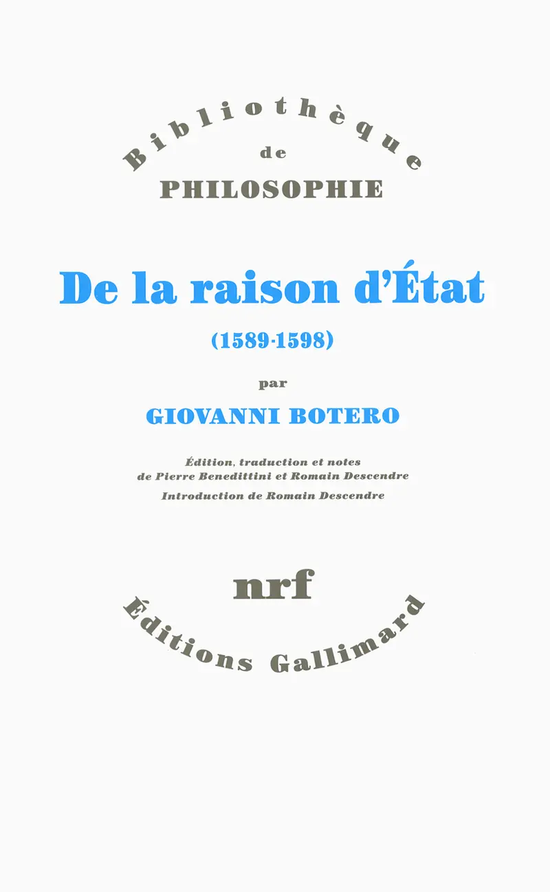 De la raison d'État - Giovanni Botero