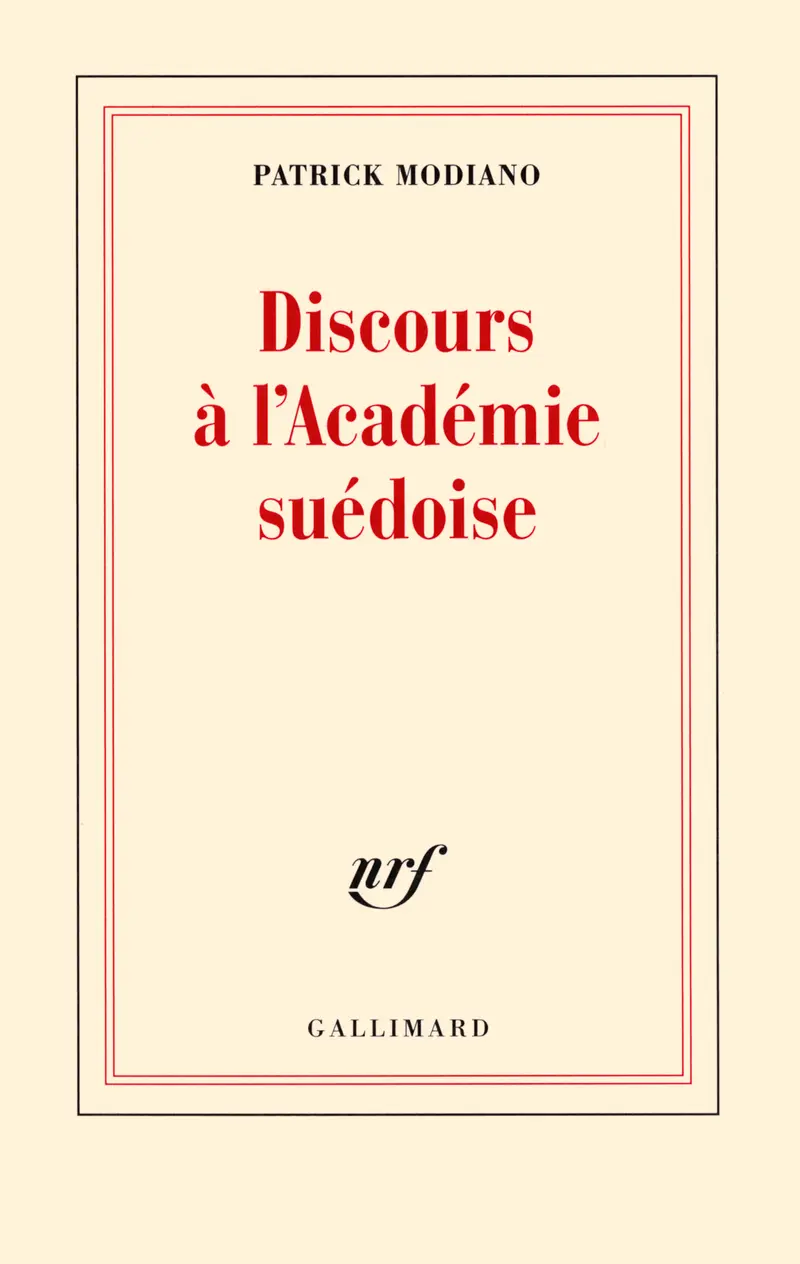 Discours à l'Académie suédoise - Patrick Modiano