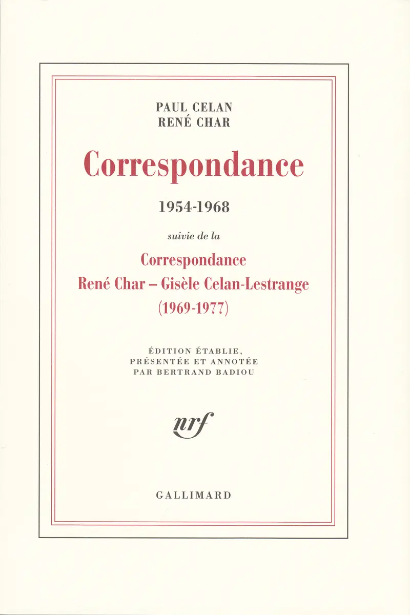 Correspondance - Paul Celan - René Char