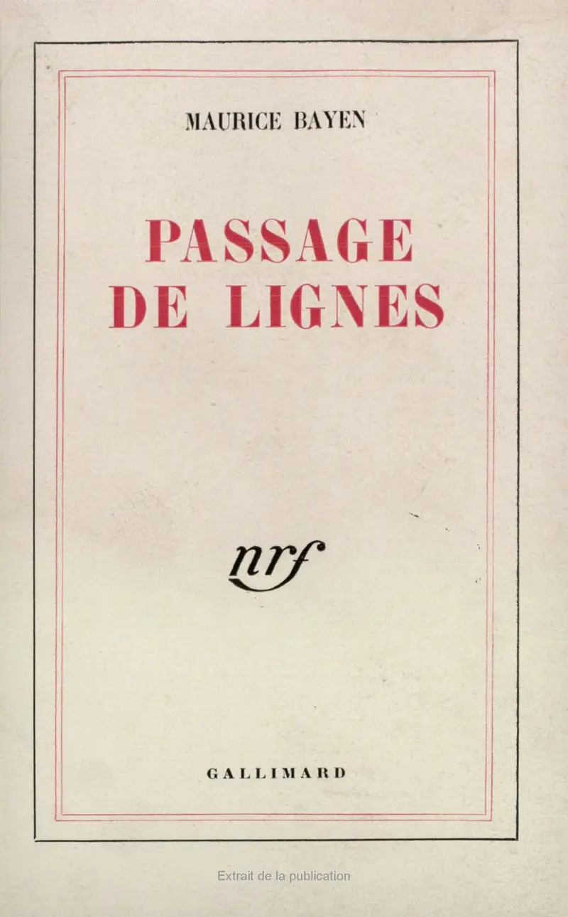 Passage de lignes - Maurice Bayen