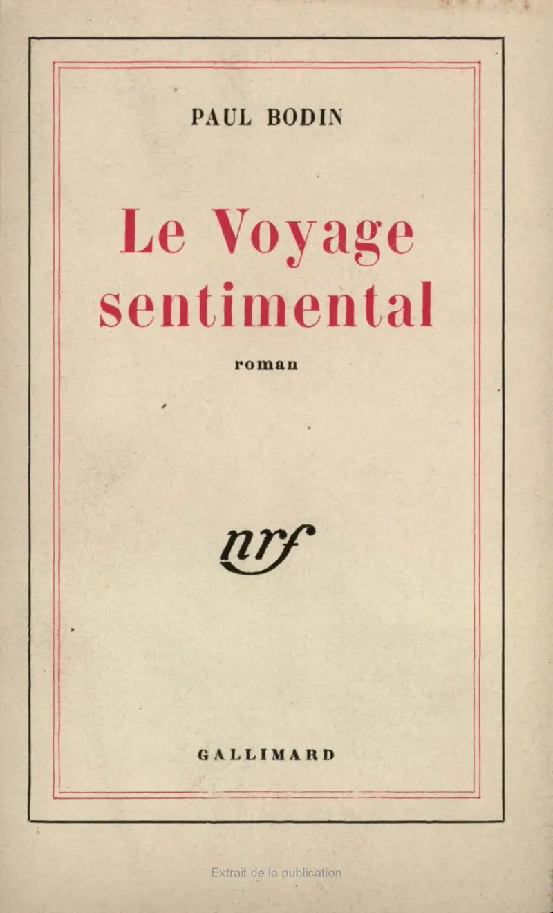 Le Voyage sentimental - Paul Bodin