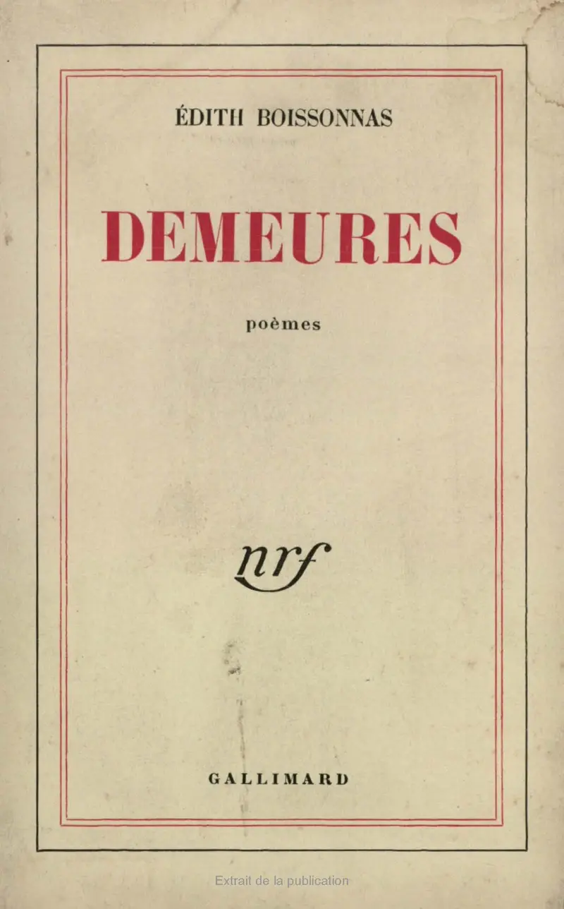 Demeures - Édith Boissonnas