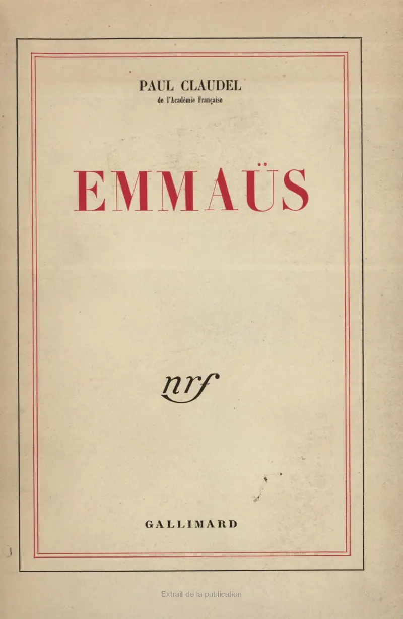 Emmaüs - Paul Claudel