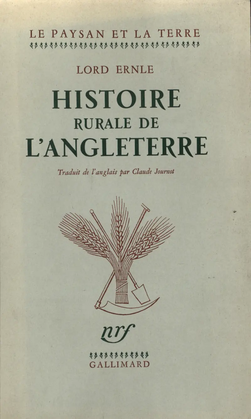 Histoire rurale de l'Angleterre - Lord Ernle