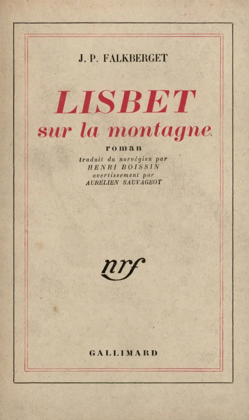 Lisbet sur la montagne - Johann Peter Falkberget
