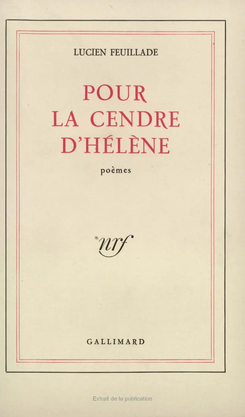 Pour la cendre d'Hélène - Lucien Feuillade
