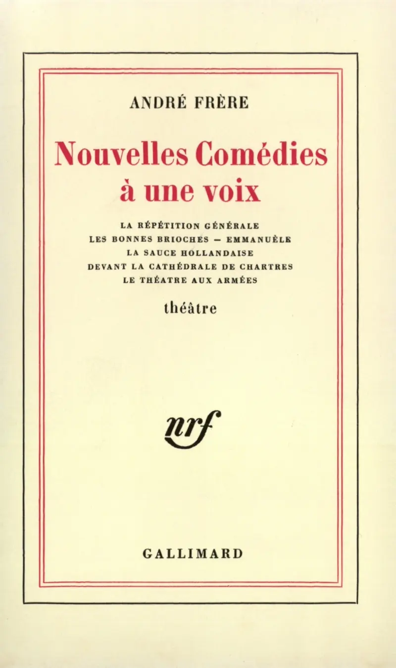 Nouvelles comédies à une voix - André Frère