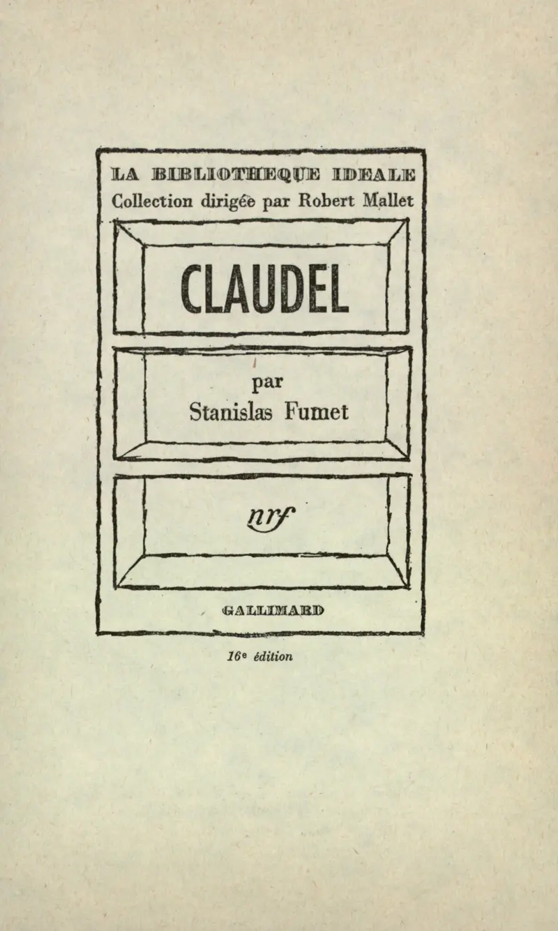 Claudel - Stanislas Fumet