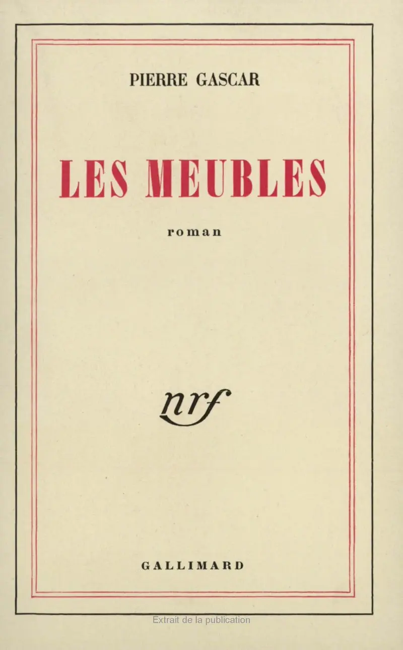 Les Meubles - Pierre Gascar