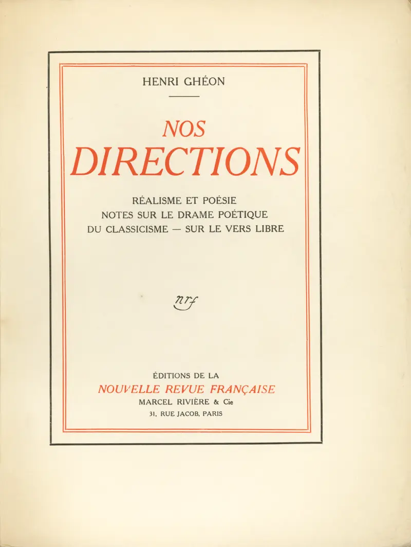 Nos directions - Henri Ghéon