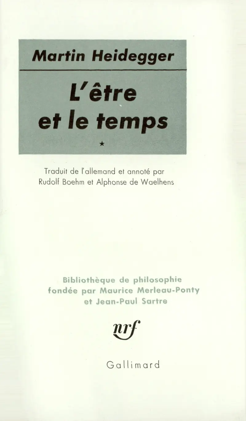 L'Être et le Temps - Martin Heidegger