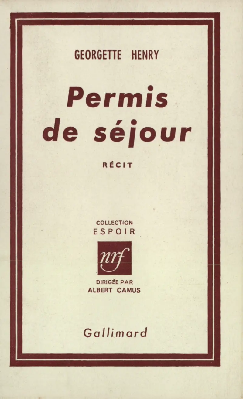 Permis de séjour - Georgette Henry