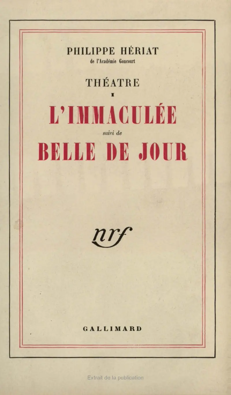 Théâtre - 1 - Philippe Hériat