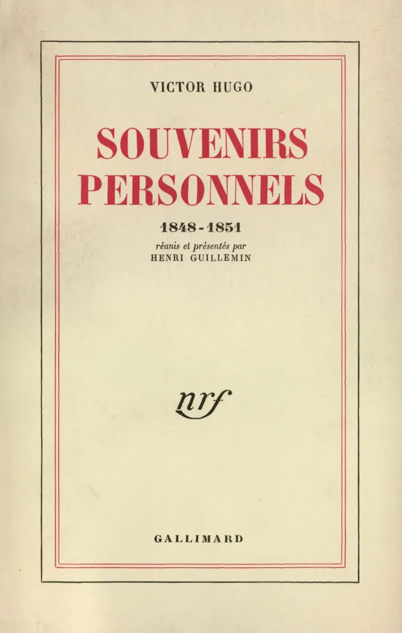 Souvenirs personnels - Victor Hugo