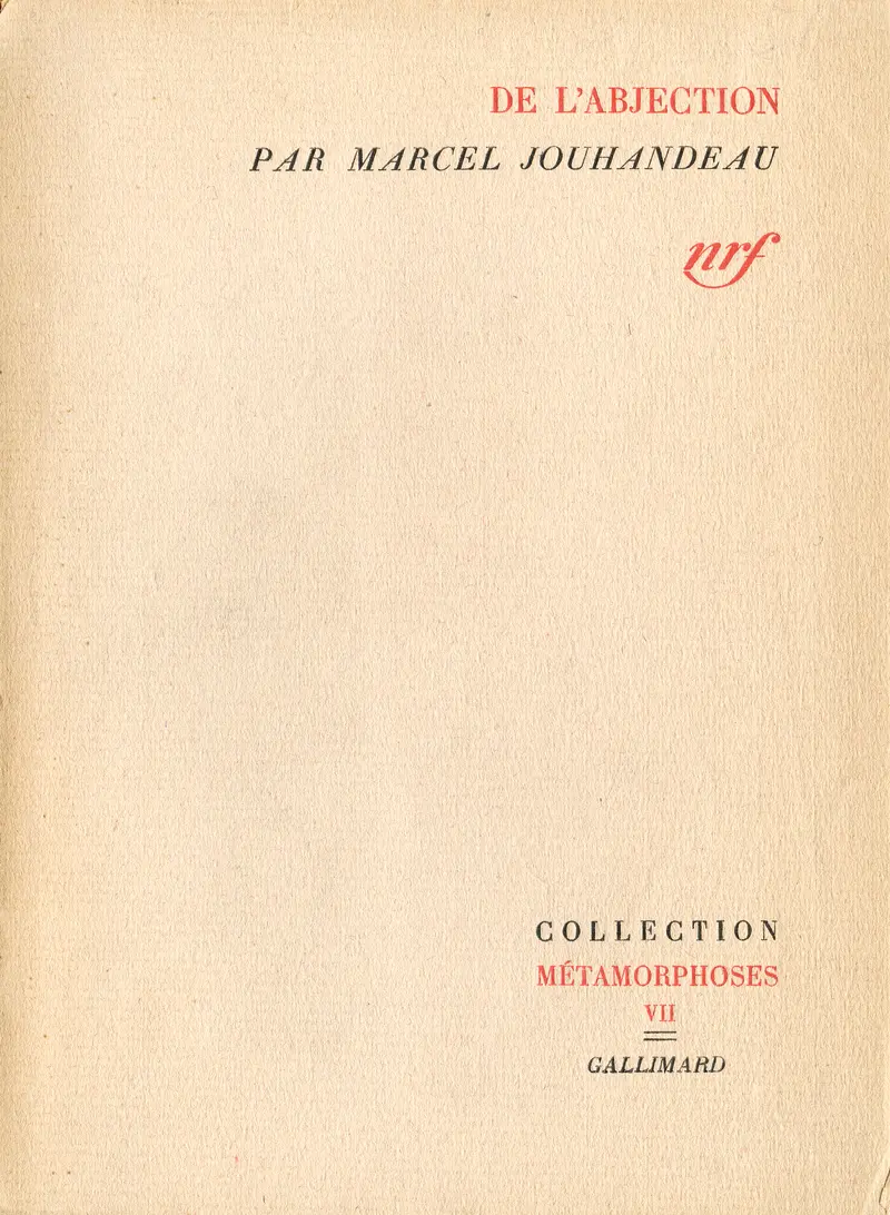 De l'abjection - Marcel Jouhandeau