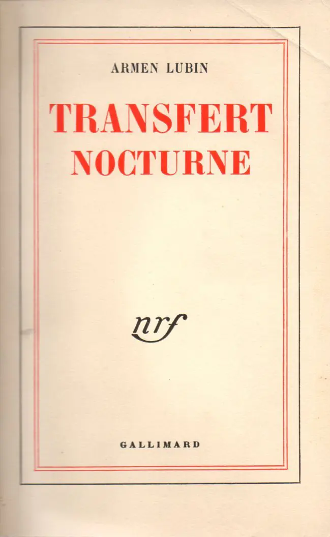Transfert nocturne - Armen Lubin