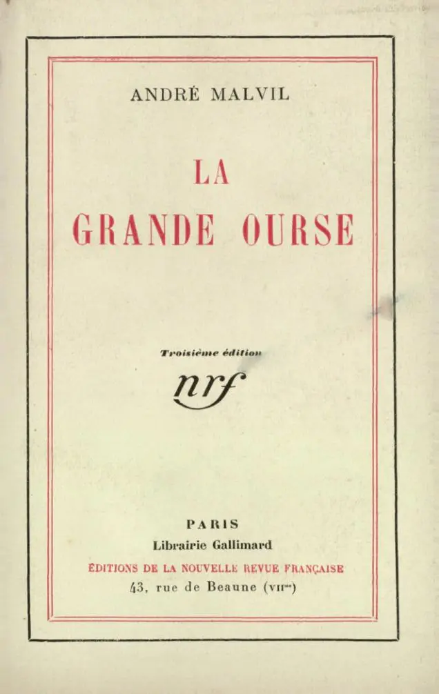 La Grande Ourse - André Malvil