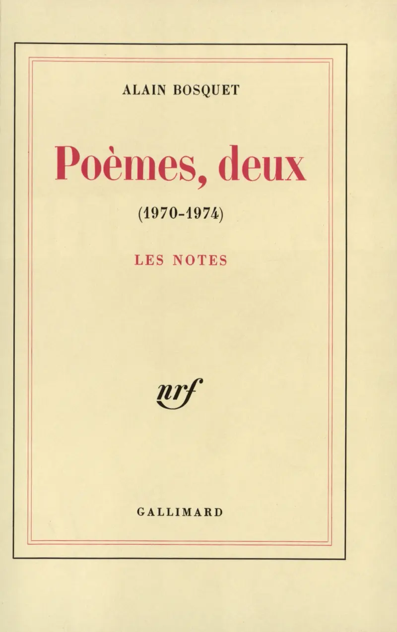 Poèmes, deux - Alain Bosquet