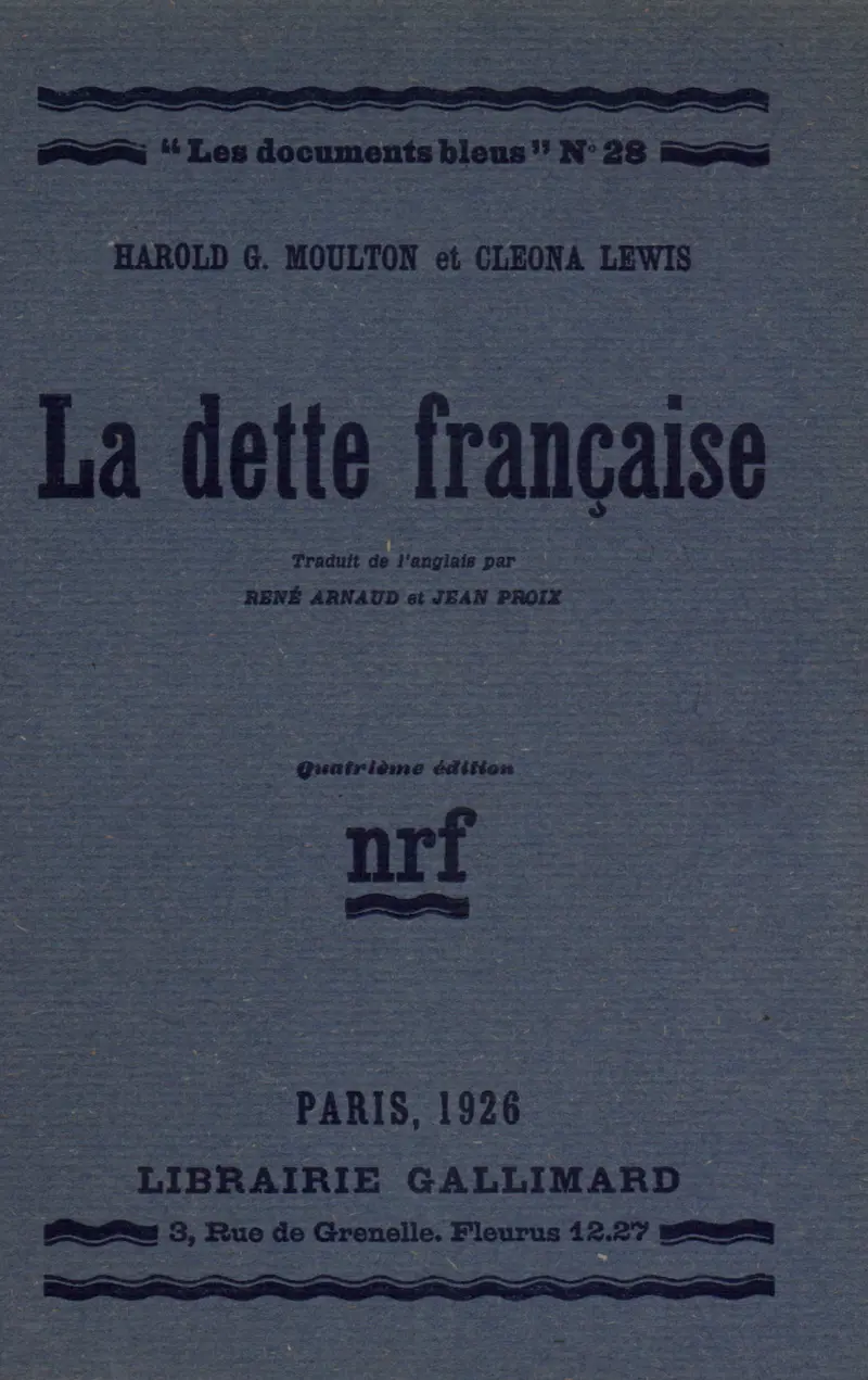 La Dette française - Cleona Lewis - Harold Gleen Moulton