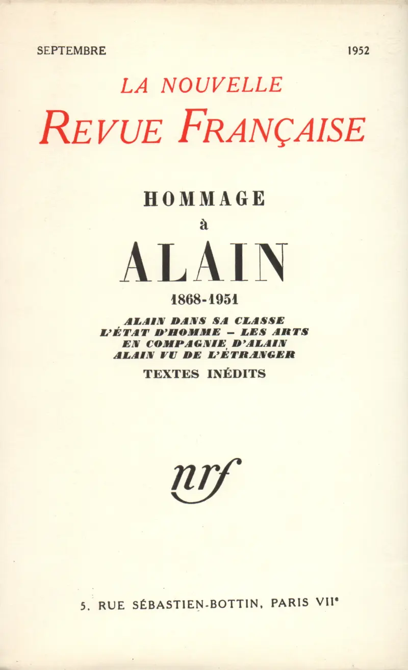 Hommage à Alain - Collectif
