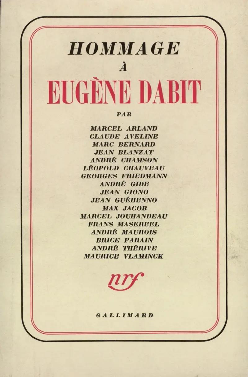 Hommage à Eugène Dabit - Collectif