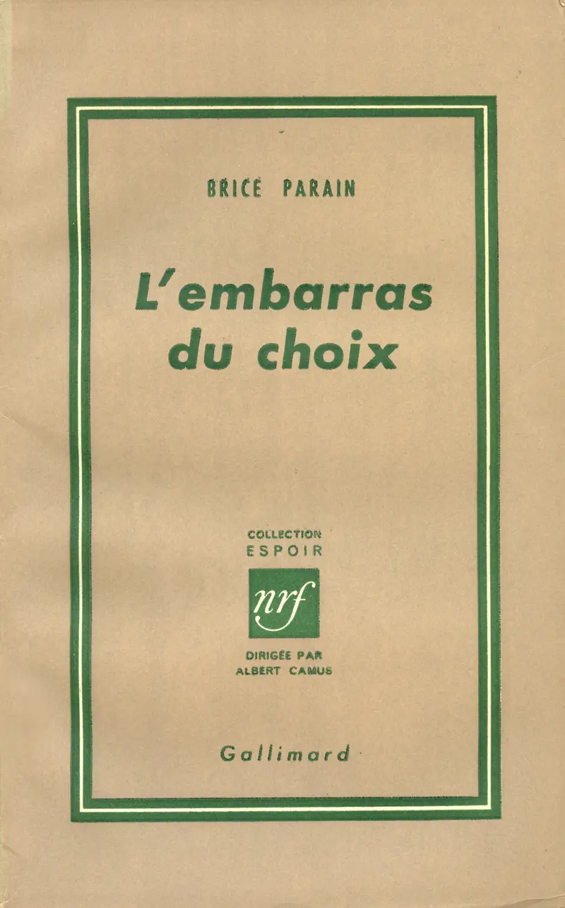 L'embarras du choix - Brice Parain